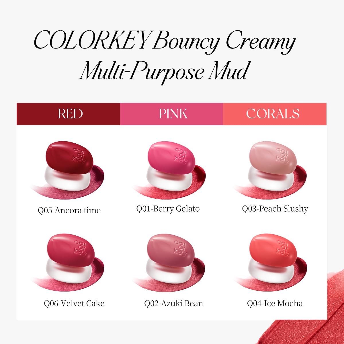 Amazon.com : COLORKEY Bouncy Multi-Purpose Mud, Lip Tint, cheek